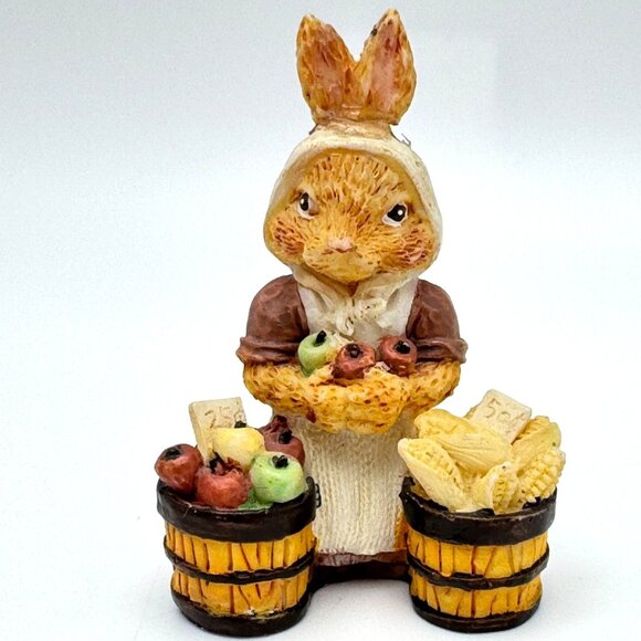 Miniature Vtg Rabbit Bunny Country Farm Easter Vtg THT 1991 Set of 4 Resin - Picture 4 of 13